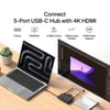 Belkin AVC021HQBK 5 Port USB-C Hub 4K HDMI Çoklayıcı Adaptör - SiyahBelkinÇevirici ve AdaptörAVC021HQBK