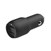 Belkin BoostCharge 24W Çift Port USB-A Hızlı Araç Şarj Cihazı - SiyahBelkinŞarj CihazlarıCCB001BTBK
