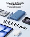 Belkin BPB028HQBL BoostCharge 20000mAh 20W PD 3 Port Ekranlı Powerbank - MaviBelkinPowerbankBPB028HQBL