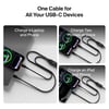Belkin CAC004HQ1.5MBK Boostcharge Pro 140W Usb-C To Dual Usb-C Örgülü Kablo 1.5M - SiyahBelkinKabloCAC004HQ1.5MBK
