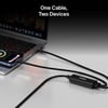 Belkin CAC004HQ1.5MBK Boostcharge Pro 140W Usb-C To Dual Usb-C Örgülü Kablo 1.5M - SiyahBelkinKabloCAC004HQ1.5MBK
