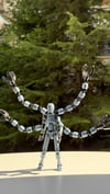 Lucky 13 Aksiyon Figürü Robot Oyuncak 13cm Mekanik Kollu Gri