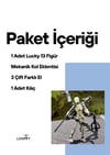 Lucky 13 Aksiyon Figürü Robot Oyuncak 13cm Şeffaf Siyah ve Mekanik Kol Eklentisi Seti