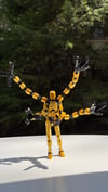 Lucky 13 Aksiyon Figürü Robot Oyuncak 13cm Mekanik Kollu Altın
