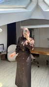 Burbery Tasarım Elbise-Kahverengi
