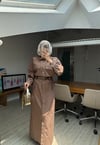 Burbery Tasarım Elbise-Kahverengi