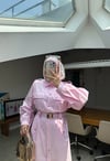 Burbery Tasarım Elbise-Pembe