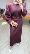 Diana Kemerli Puf Elbise Mürdüm