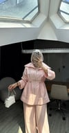 Disa Taşlı Jakarlı Takım | Pembe