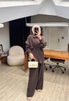 Fendy Taşlı Tensel Takım | Kahverengi
