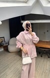 Fendy Taşlı Tensel Takım | Pembe