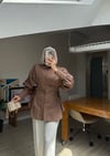 Helena Tasarım Gömlek -Kahverengi 