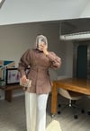 Helena Tasarım Gömlek -Kahverengi 