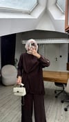 İzabel Dantelli Tasarım Takım-Kahverengi