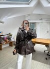 Kemerli Deri Trençkot Kahverengi