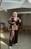 Kontrast Detaylı Oysh Takım Kahverengi