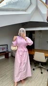 Labella Poplin Kuşaklı Elbise- Pembe