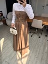 Maskülen Tasarım Elbise-Kahve