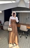 Maskülen Tasarım Elbise-Kahve