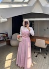 Maskülen Tasarım Elbise-Pembe