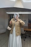 Nakışlı Droplu Tasarım Ceket/Bej