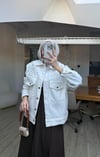 Nakışlı Droplu Tasarım Ceket/Beyaz