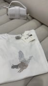 Orjinal Marka Beyaz Kuş İşlemeli Tshirt