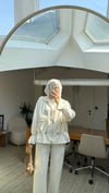 Oysh Fermuarlı İkili Takım Beyaz