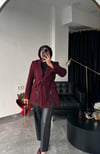Premium Tasarım Kaşe Ceket Bordo