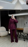 Puf Kemerli Tasarım Takım-Bordo
