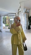 Pullu File Detaylı Tasarım Kimono Takım -Olive Ön Sipariş