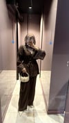 Pullu File Detaylı Tasarım Kimono Takım -Kahverengi 