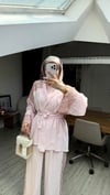 Pullu File Detaylı Tasarım Takım | Pembe