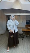 Volanlı Premium Poplin Etek Acı Kahve