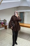 Yeni Helen Saçaklı Kaban Ceket - Acı Kahve