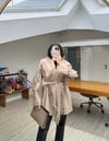 Yeni Helen Saçaklı Kaban Ceket - Bej