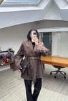Yeni Helen Saçaklı Kaban Ceket - Mocca