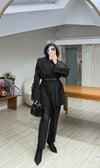 Yeni Helen Saçaklı Kaban Ceket - Siyah