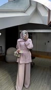 Yeni Kumaş Disa Taşlı Jakarlı Takım | Pembe
