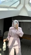 Yeni Kumaş Disa Taşlı Jakarlı Takım | Pembe