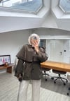Yeni Pelerinli Tasarım Trençkot Haki