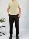 Acı Kahve Lastik Bel Regular Pantolon P0037