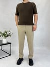 Acı Kahve Lastik Bel Regular Pantolon P0037