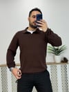 Acı Kahve Polo Yaka Regular Fit Triko K0019