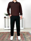 Acı Kahve Polo Yaka Regular Fit Triko K0019