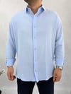 Açık Mavi Krinkıl Oversize  Gömlek G0019