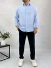Açık Mavi Krinkıl Oversize  Gömlek G0019