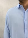 Açık Mavi Krinkıl Oversize  Gömlek G0019