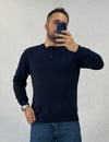Açık Yaka Uzun Kol Lacivert Triko K0028