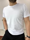 Beyaz bisiklet yaka Basic Tshirt T0012 